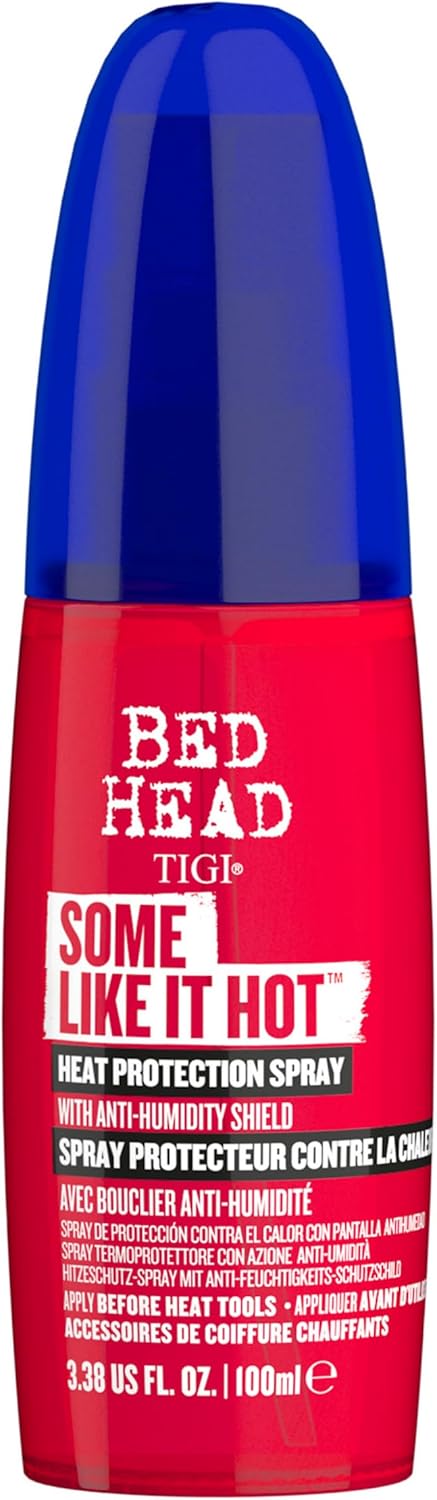Bed Head by TIGI Some Like It Hot Heat Protection Spray - Heat Defence Shield with Anti Humidity protection and Frizz Control for hair that's heat styled, 100ml
