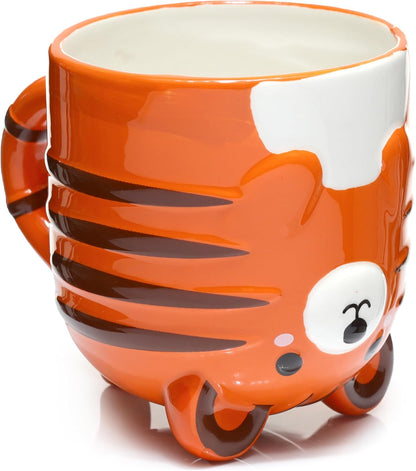 Tiger Upside Down Ceramic Shaped Mug