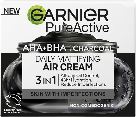 Garnier Pure Active AHA+BHA Charcoal Daily Mattifying Air Cream
