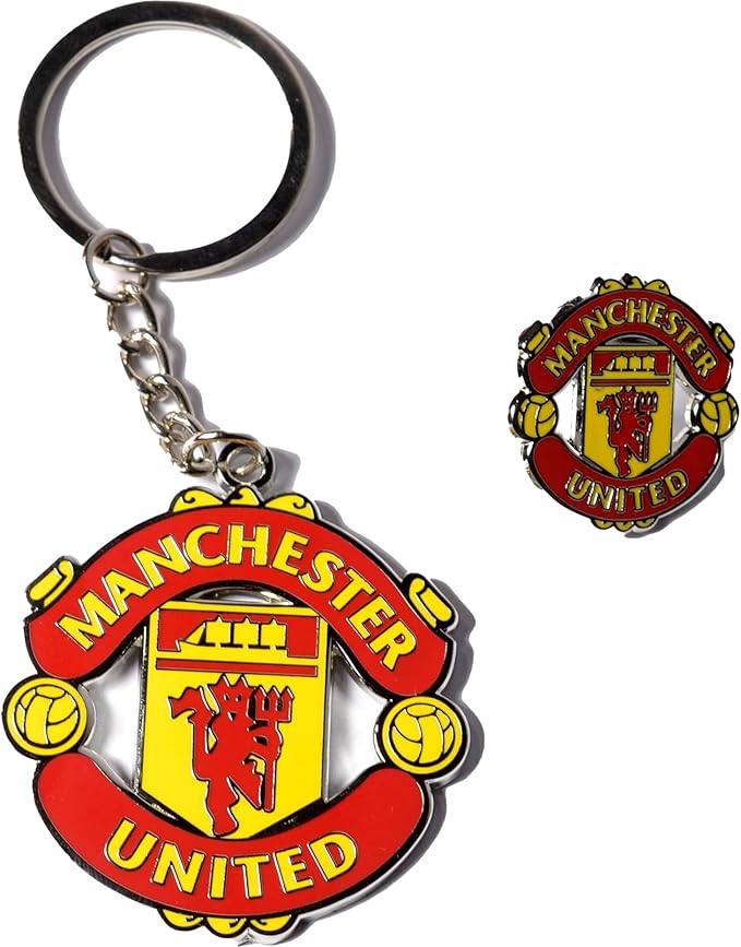Manchester United Boxed Keyring & Badge Set