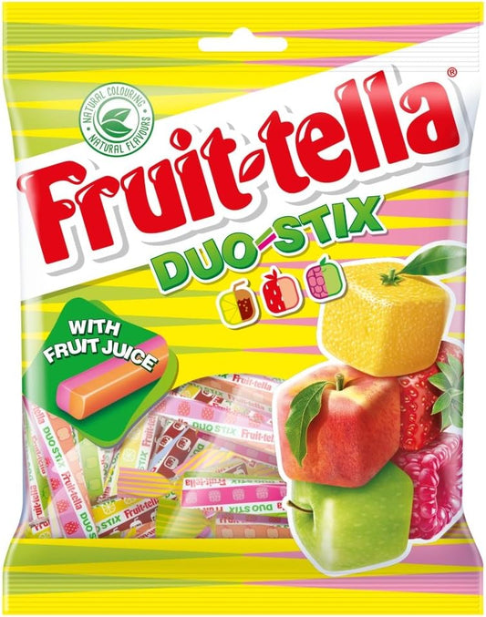 Fruittella Duo-Stix Chewy Sweets, Fruit Juice, 160g