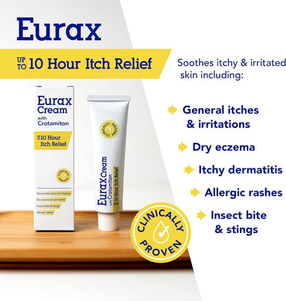 Eurax Itch Relief Cream, Hydrating Relief from Itchy & Irritated Skin 30g