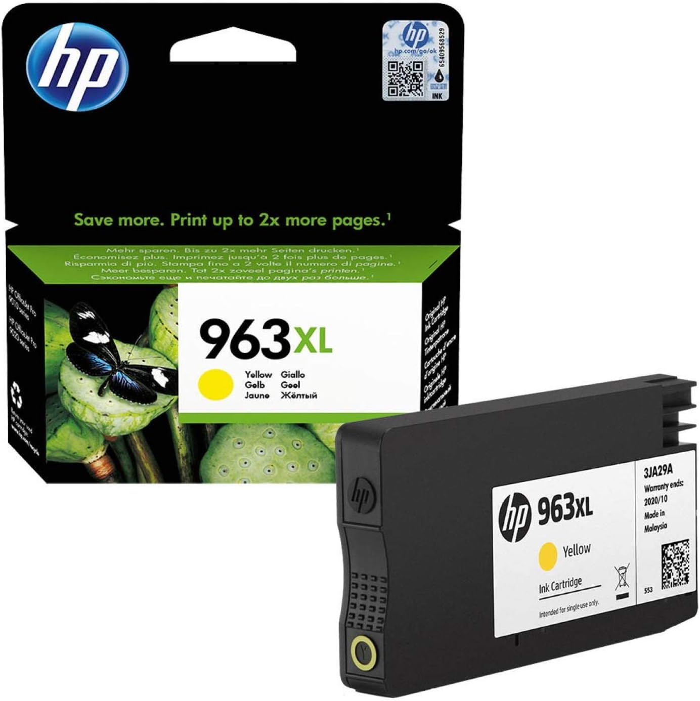HP 963XL High Yield Original Ink Cartridge, Yellow, Single Pack
