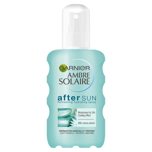 Garnier Ambre Solaire After Sun Spray, Soothing and Calming Aftersun Enriched With Aloe Vera, Easy to Use Spray Format 200 ml