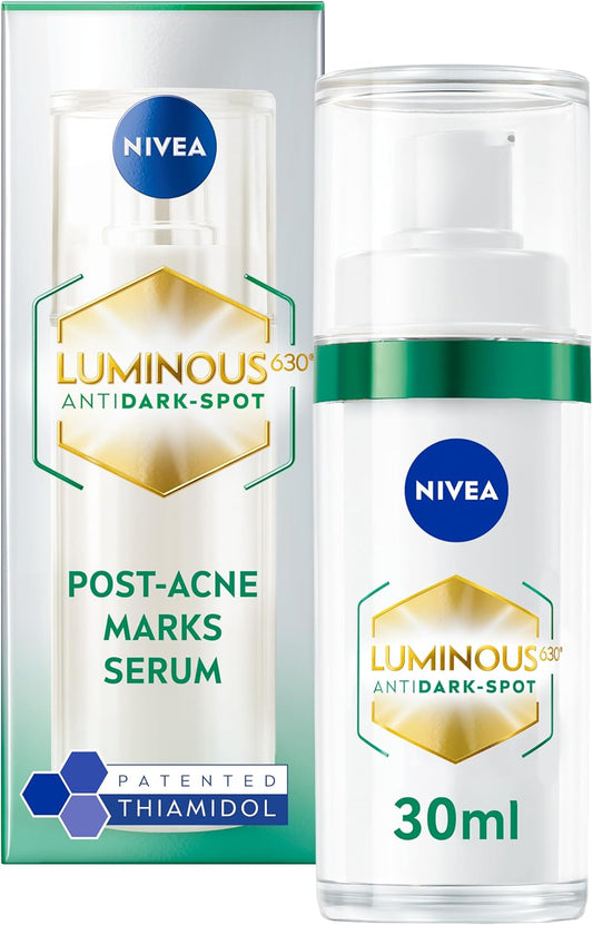 NIVEA LUMINOUS 630 Anti Dark-Spot & Post-Acne Marks Serum (30ml), Face Serum Visibly Reduces Post-Acne Dark-Spots, Contains Salicylic Acid and Hyaluronic Acid