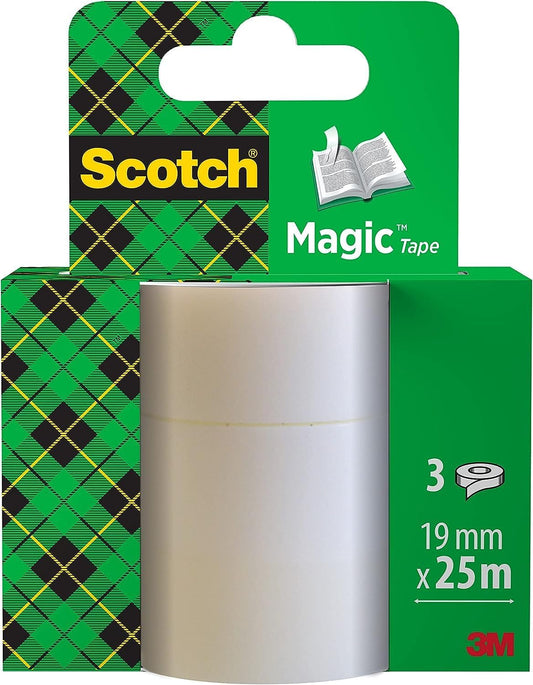 Scotch Magic Invisible Tape - 3 Refill Rolls, 19mmx25m