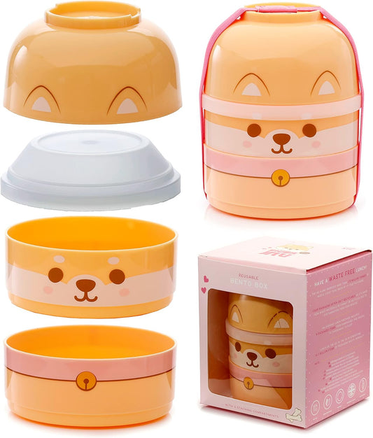 Adoramals Pets Shiba Inu Dog Stacked Round Bento