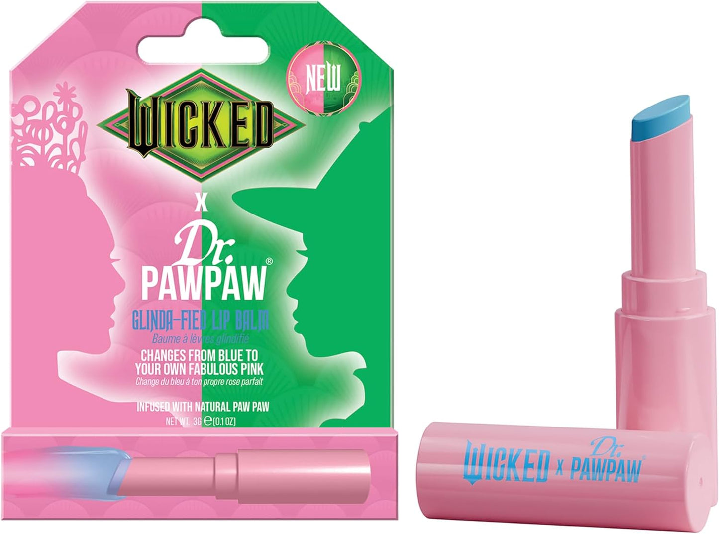 Dr.PAWPAW x WICKED Color Changing Lip Balm 3g, Blue to Pink