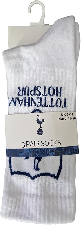 Tottenham Hotspur 3PK Sports Socks White/Blue 8 to 11 UK