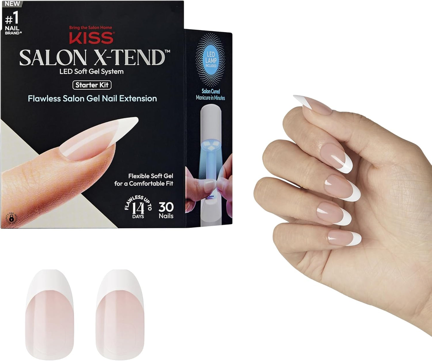 KISS Salon X-tend Starter Kit Medium Size, Oval Shape, 36 Ct.