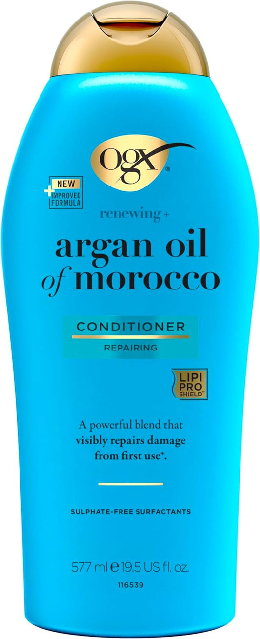 OGX Argan Oil of Morocco Hair Conditioner, Hydrate and Repair, Intensively Moisturises, for Dry and Damaged Hair, Sulfate Free Surfactants, 577ml