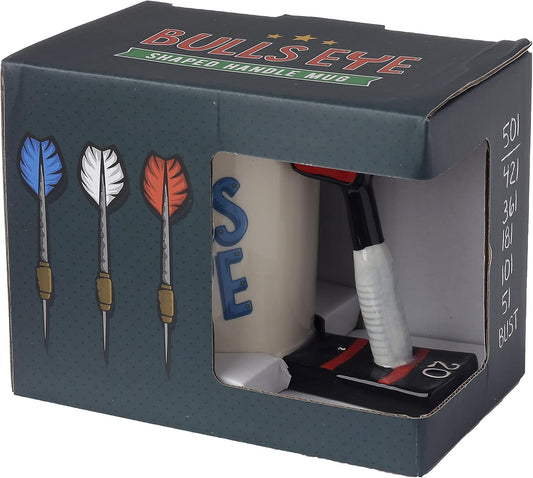 Darts Ceramic Shaped Handle Tea Coffee Mug