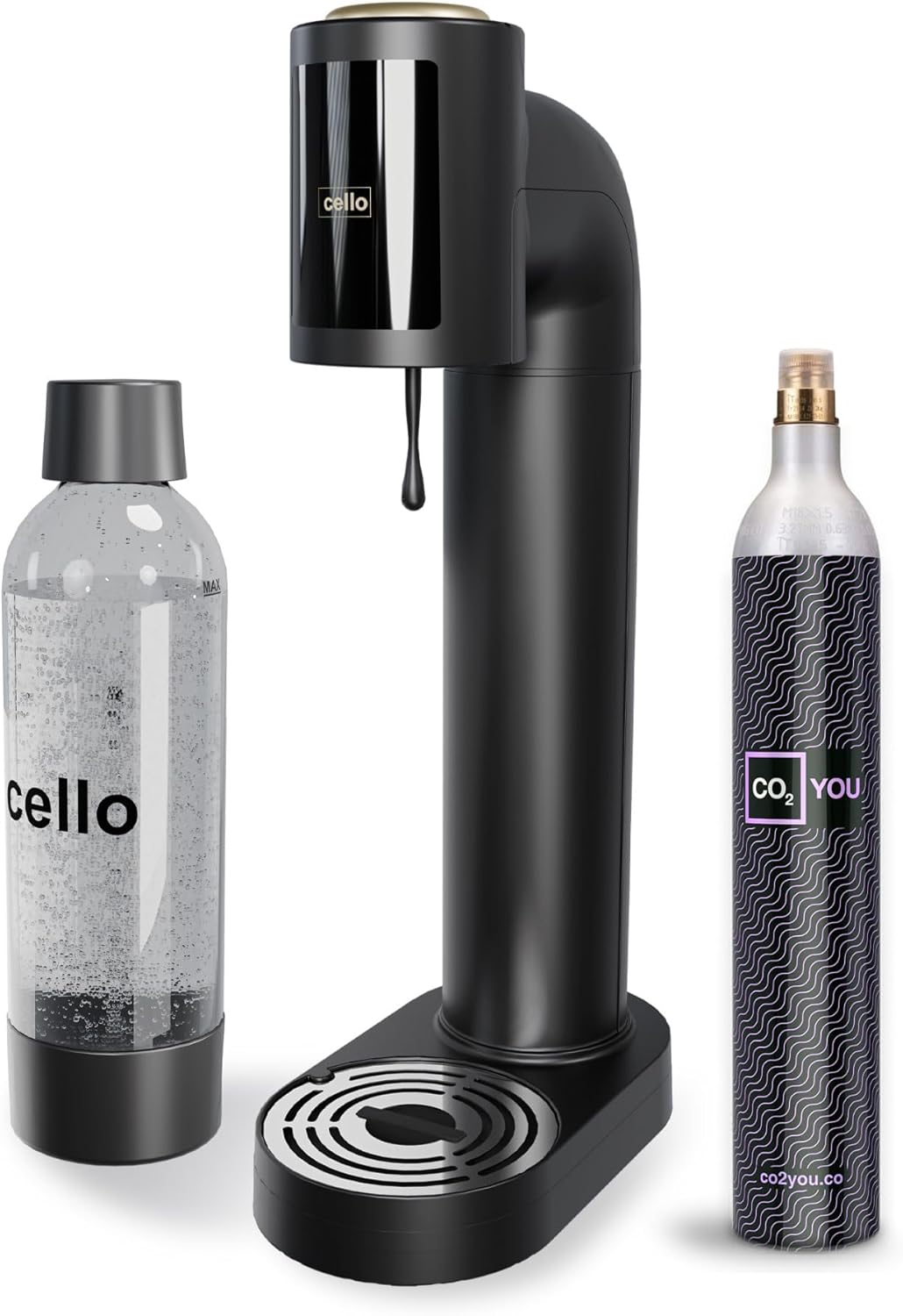 Cello Sparkling Water and Soda Maker Machine - BLACK