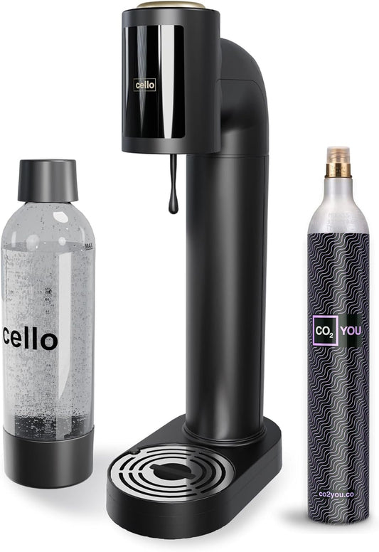Cello Sparkling Water and Soda Maker Machine - BLACK