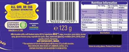 Cadbury Crème Egg Milk Chocolate Bar 123g