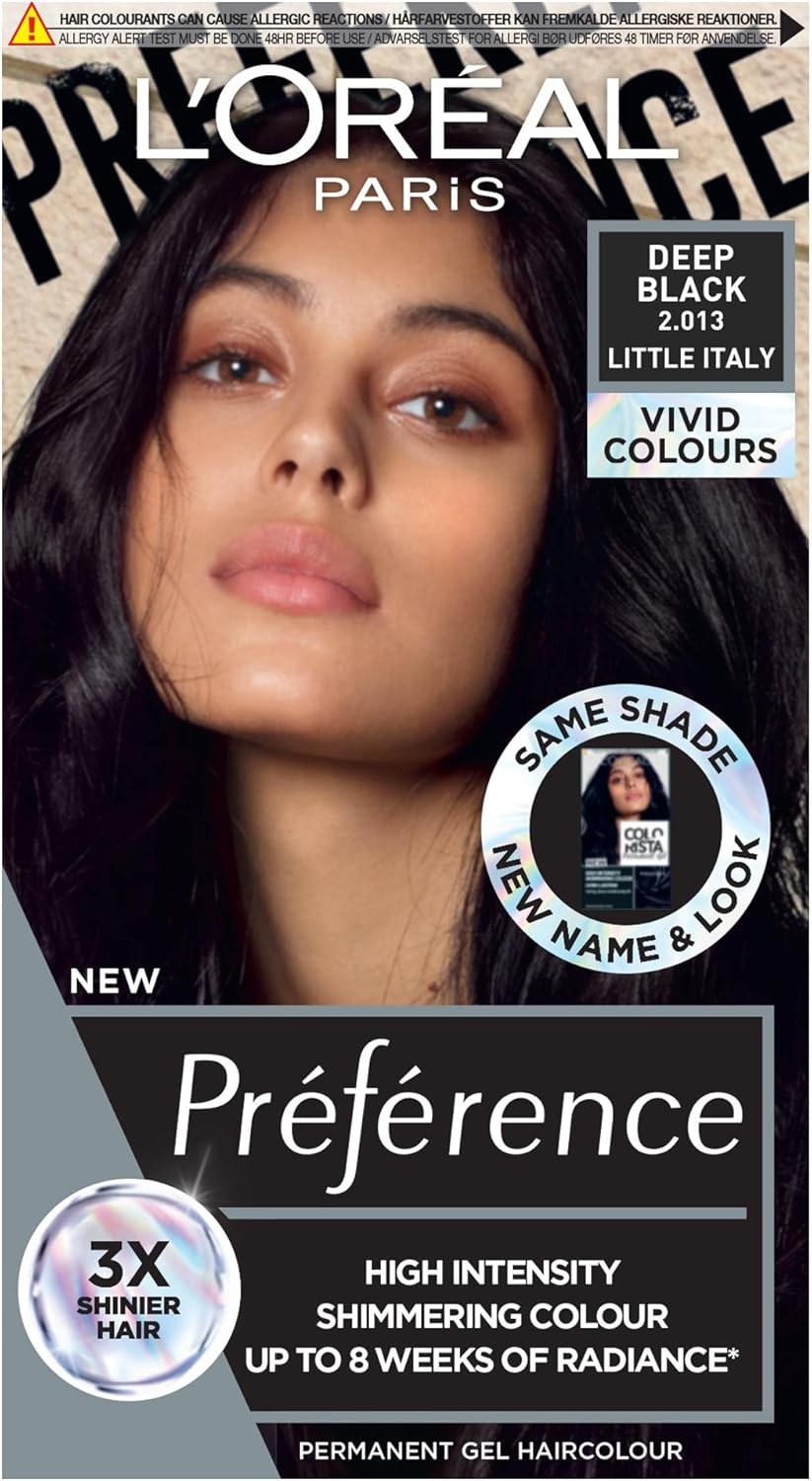 L'Oréal Paris Permanent Hair Colour Preference Vivids (Colorista), Deep Black 2.01