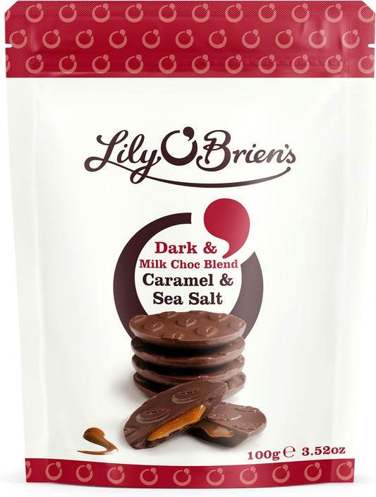 Lily O'Brien's Dark Milk, Caramel and Sea Salt Share bag 100g