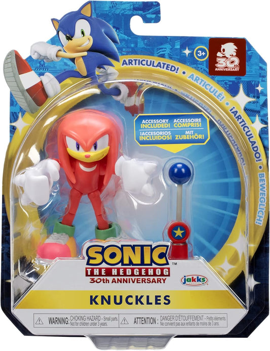 Sonic The Hedgehog 4-Inch Action Figure Modern Knuckles with Blue Checkpoint Collectible Toy