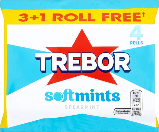Trebor Softmint Spearmint 4 Roll Multipack, 179 g