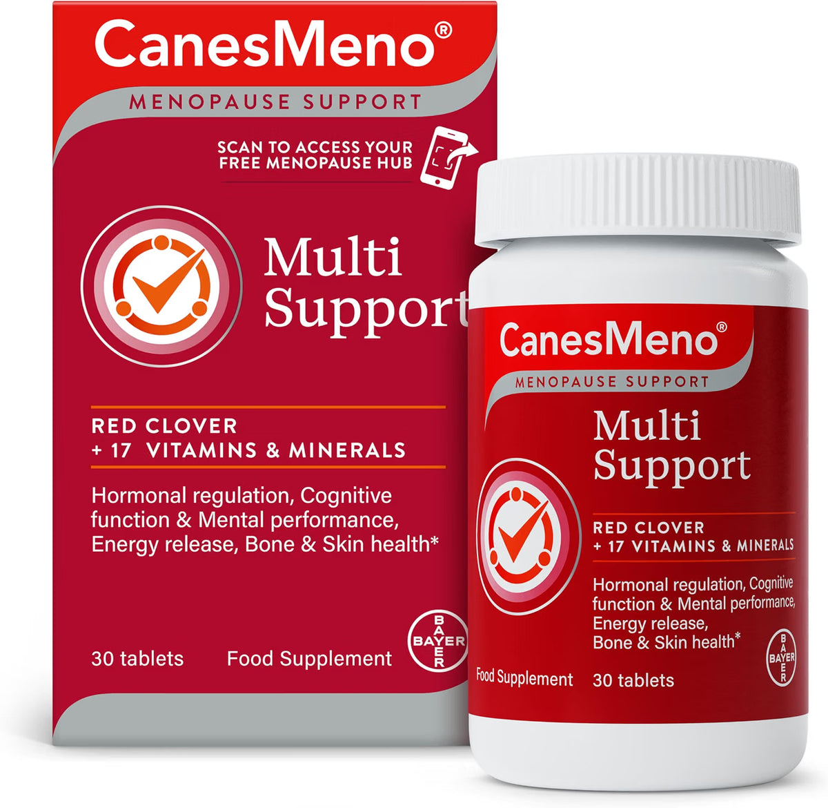 CanesMeno Menopause Multi Support Tablets with Red Clover, 30 Tablets