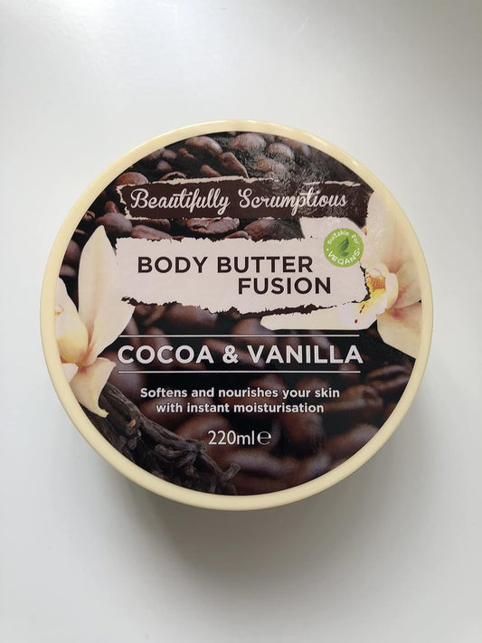 Beautifully scrumptious cocoa & vanilla body butter 220ml