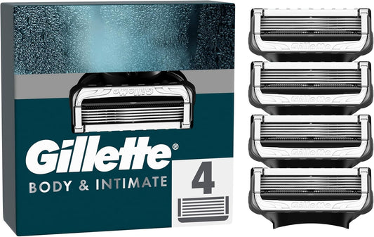 Gillette Body and Intimate Razor Blades Men Pack of 4