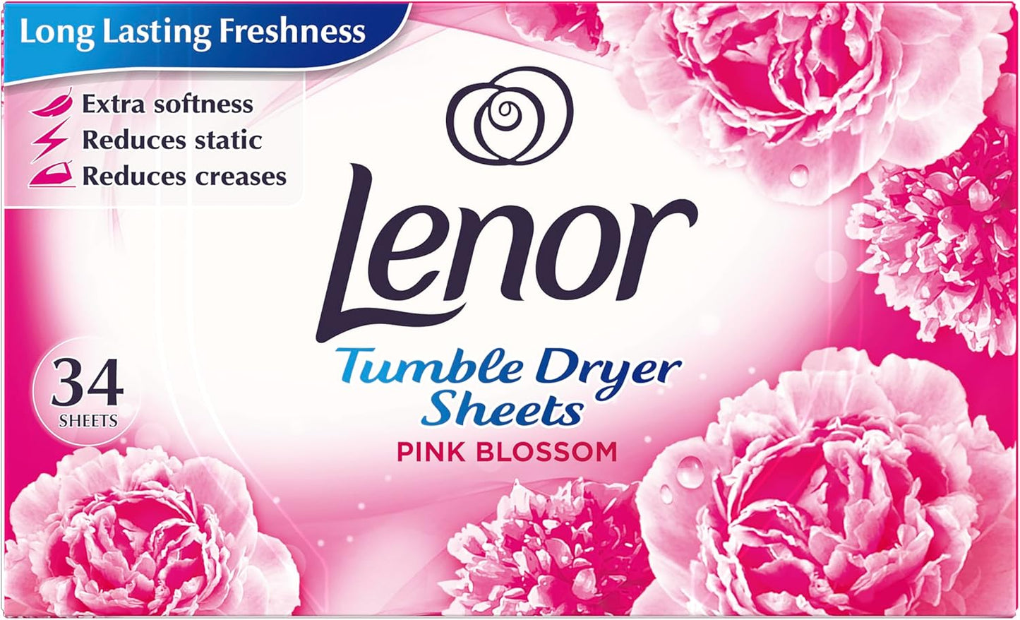 Lenor Tumble Dryer Sheets Sparkling - Pack of 34
