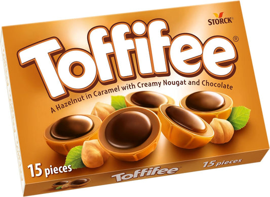 Toffifee Chewy Nougat Caramel Cups with Hazelnut and Chocolate - 15 Pieces