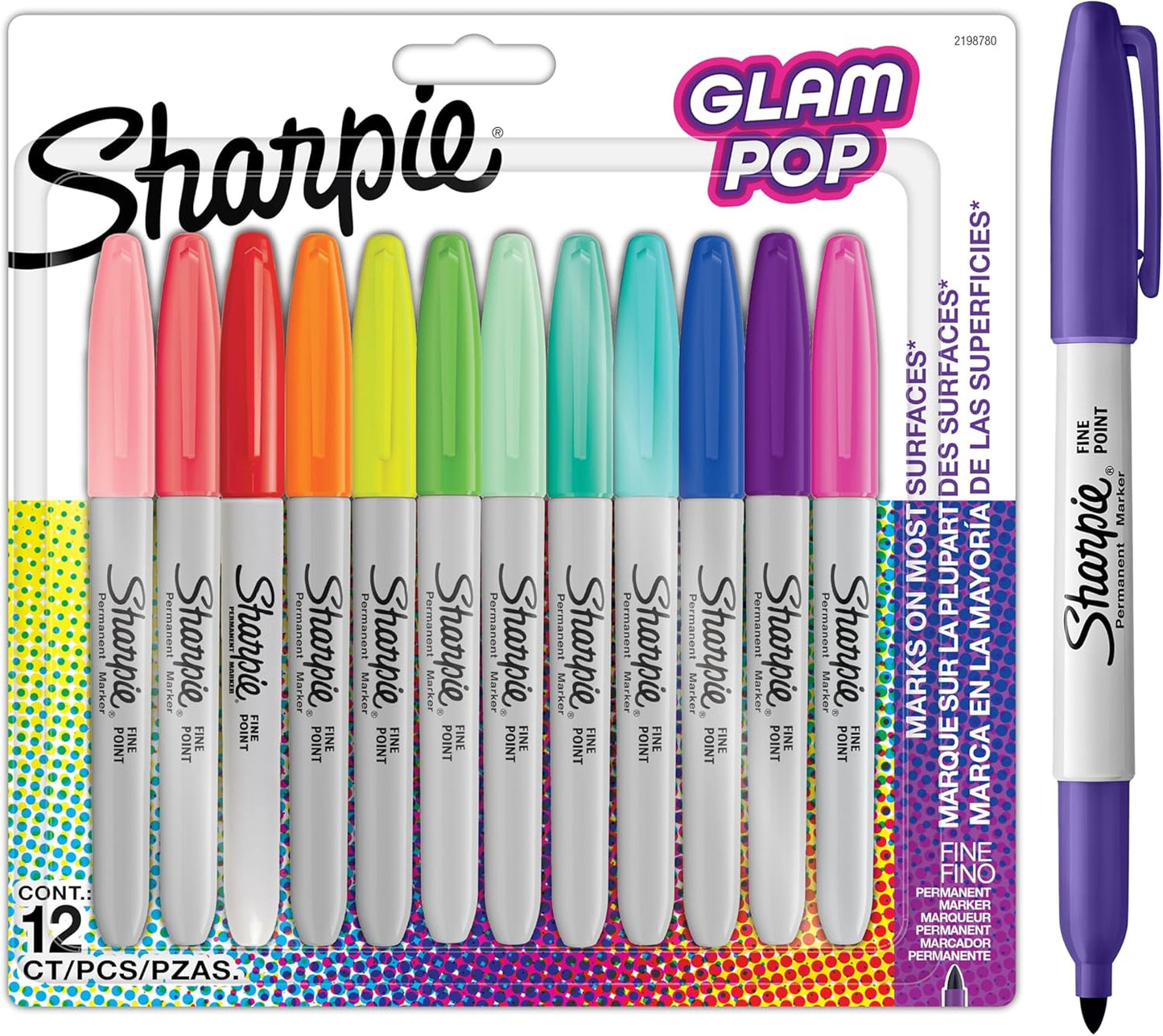 Sharpie Glam Pop Permanent Markers 12PK