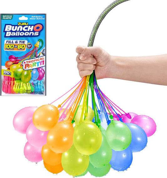 Tropical Party Bunch O Balloons 100 plus Rapid-Filling Self-Sealing Water Balloons, Foilbag (3 Stems)