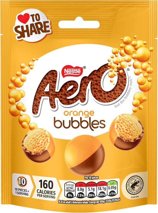 Aero Bubbles Orange Chocolate Share Bag 92g