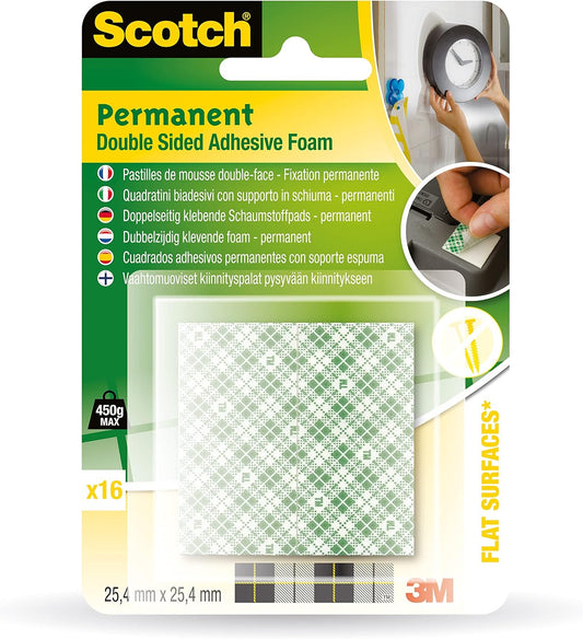 Scotch 25.4 x 25.4 MM Double Sided Foam Squares