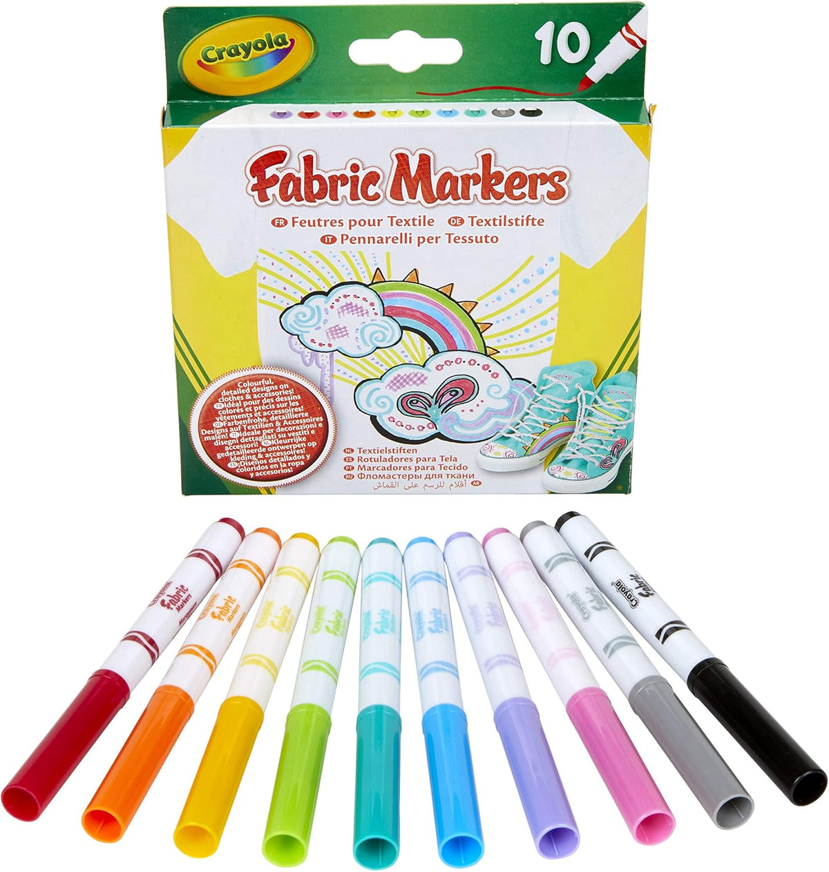 Crayola – 58-8633-E-000 – 10 Markers for Fabrics.