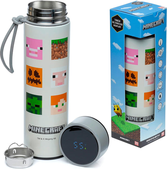 Minecraft - Stainless Steel Water Bottle with Led Temperature Display