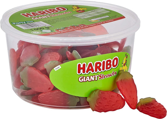 HARIBO Giant Strawberry 1KG Tub