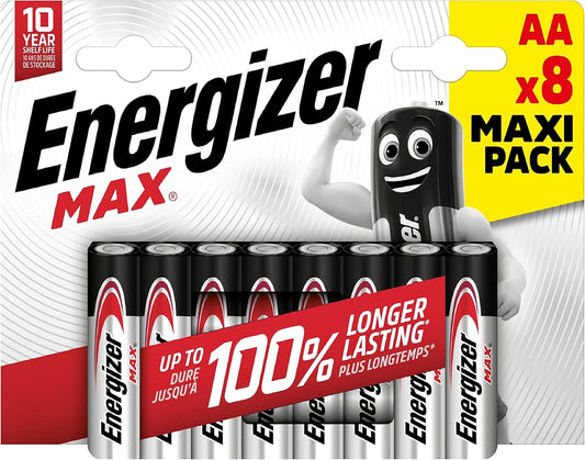 Energizer MAX Alkaline AA Batteries Pack of 8