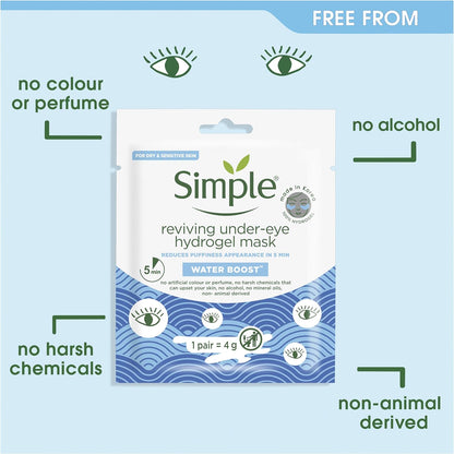 Simple Water Boost Reviving Hydrogel Under Eye Mask 1 pair