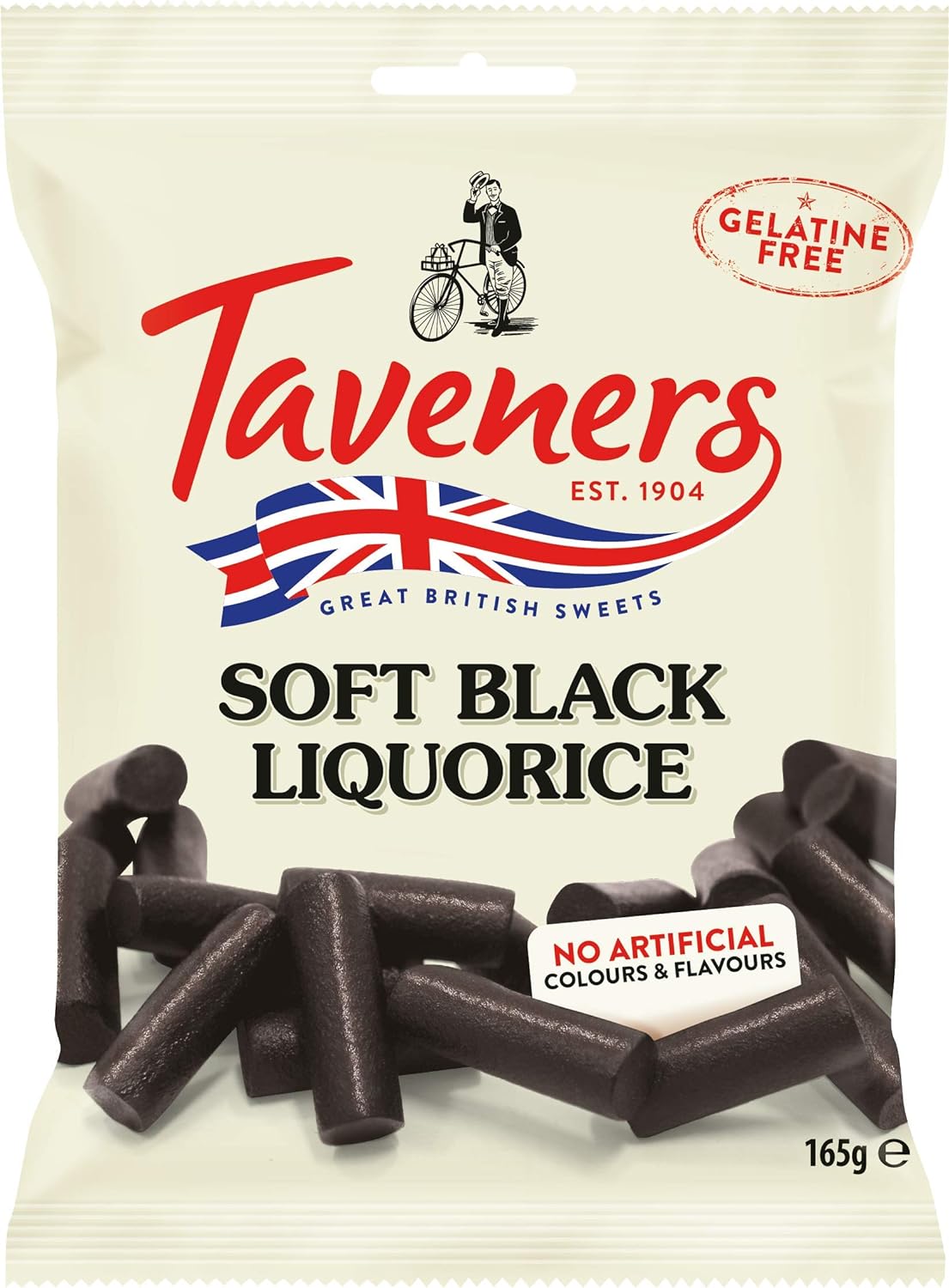 Taveners Soft Eating Black Liquorice 165g