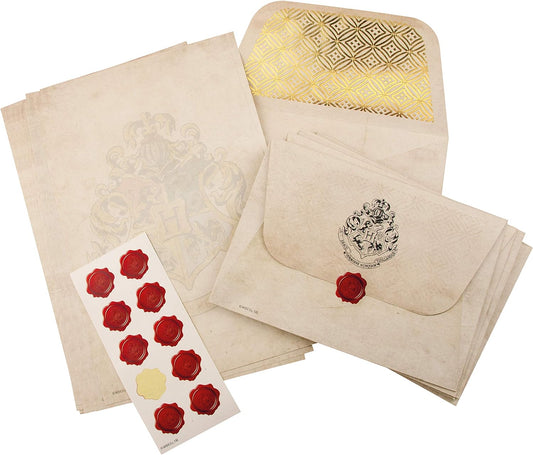 Hogwarts Acceptance Letter Writing Stationery Set - Officially Licensed Harry Potter Merchandise and Desk Accessories, 10 Envelopes, 20 Sheets of Paper, and 10 Wax Seal Stickers in Kit | Paladone