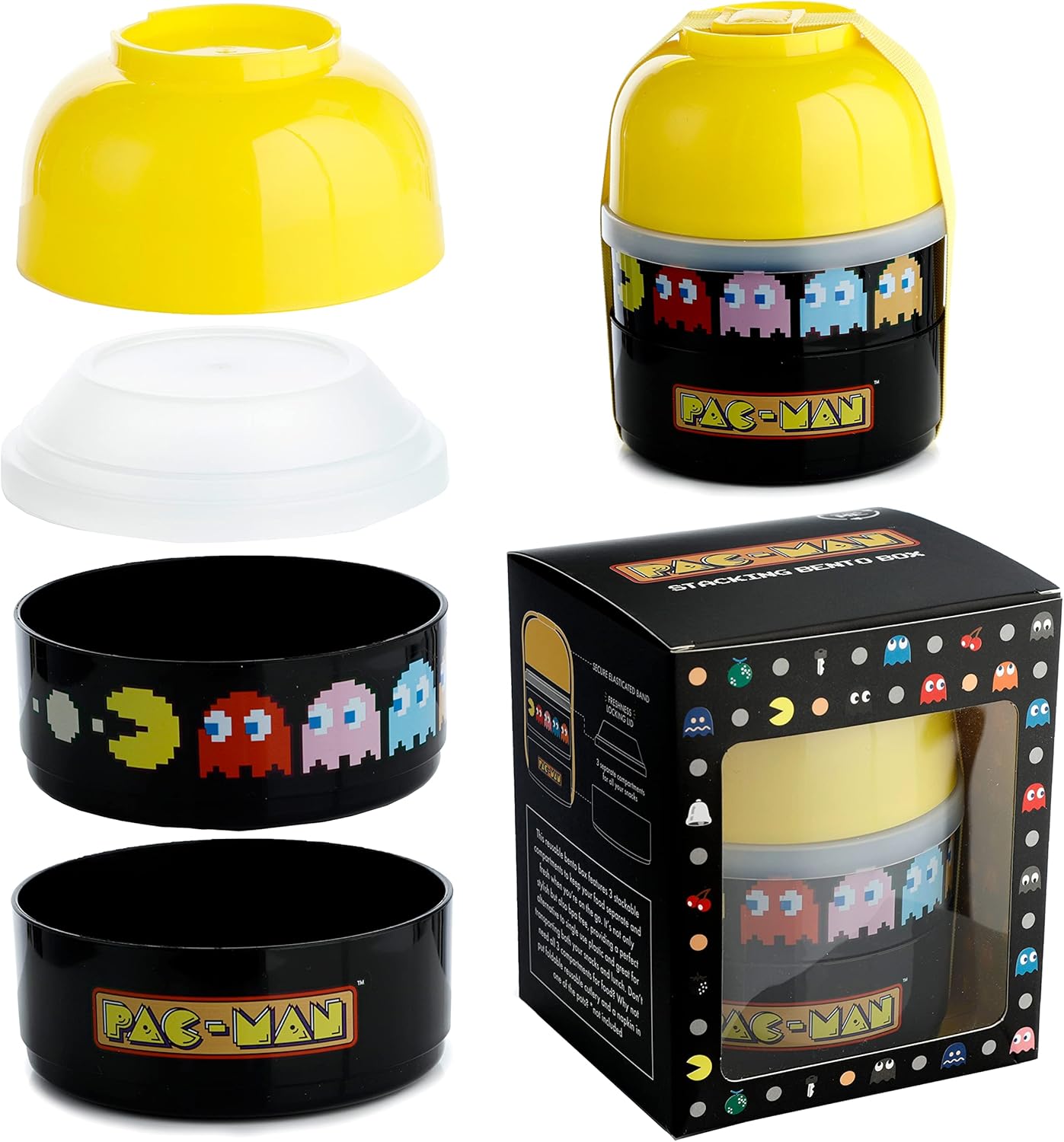Pac-Man Stacked Round Bento - Lunch Box – HannWorld