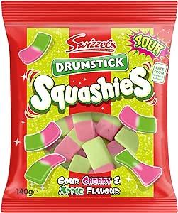 Swizzels Squashies Sweets Sour Apple and Cherry 140g