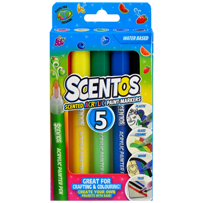 Scentos Scented Acrylic Paint Markers: Pack of 5