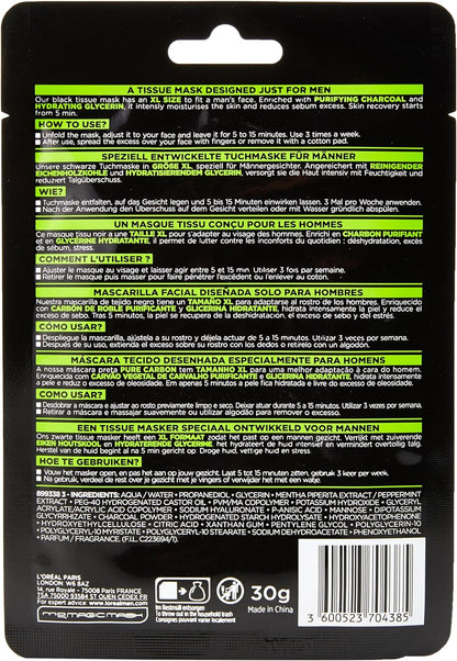 L'Oreal Paris Face Mask, Black, 30 g