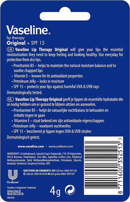 Vaseline Lip Therapy Original Lip Balm, 4 g