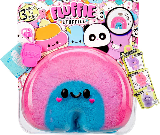 Fluffie Stuffiez Small Collectible Plush - RAINBOW - Suprise Reveal Unboxing with ASMR Fidget DIY Fur Pulling, Ultrasoft Fluff - Great for Kids Ages 4+, Pink