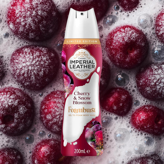 Imperial Leather Cherry and Snow Blossom Foamburst Gel to Foam Body Wash Shower Gel 200ml