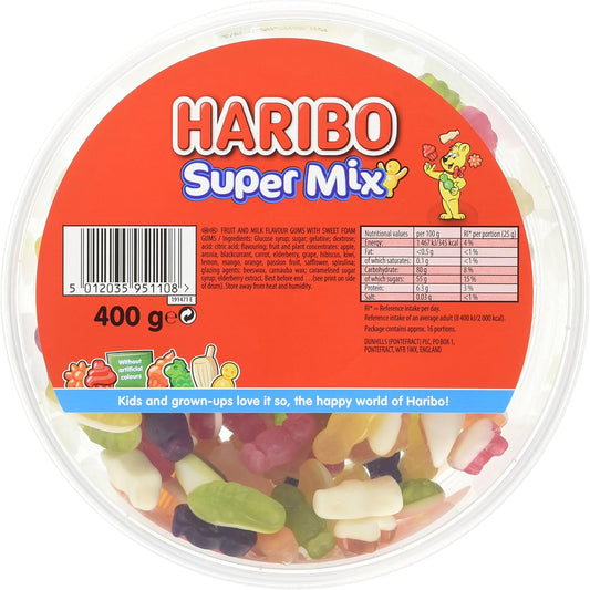 Haribo Super Mix Part Size 400g Share Tub | Without Artificial Colours