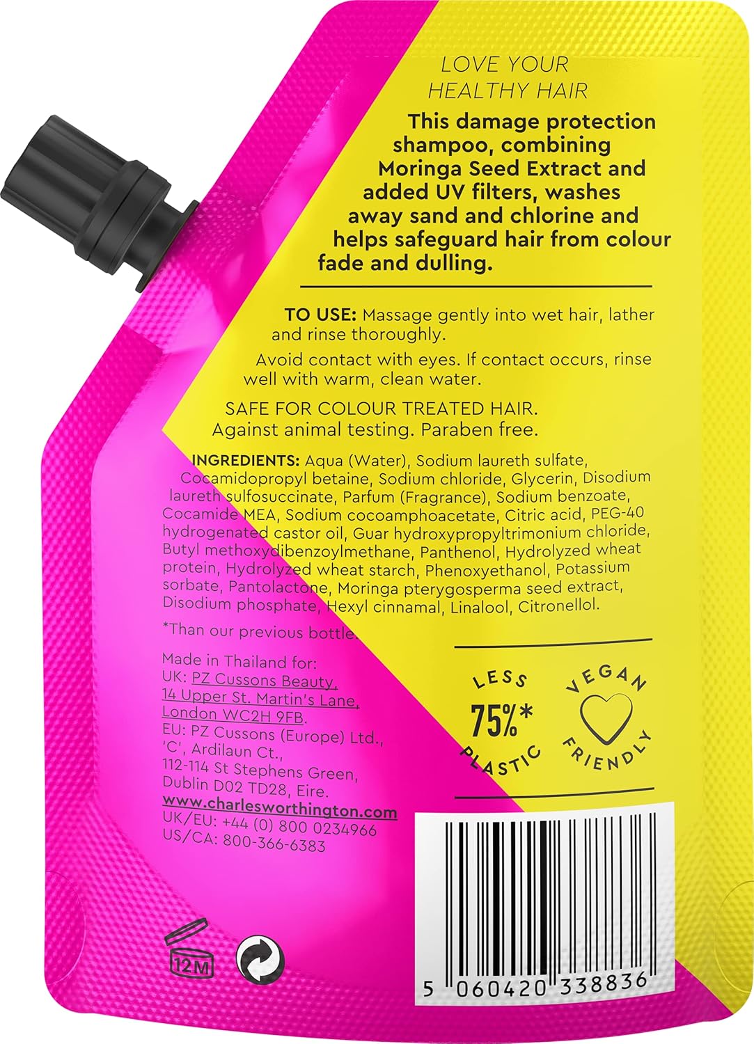 Charles Worthington Sunshine Protect Shampoo Takeaway, Travel 75ml