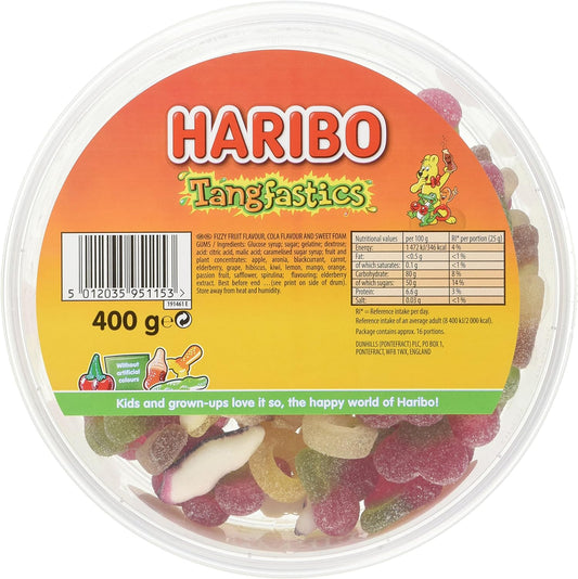 Haribo Tangfastics Bulk Sweets Drum, 400 g