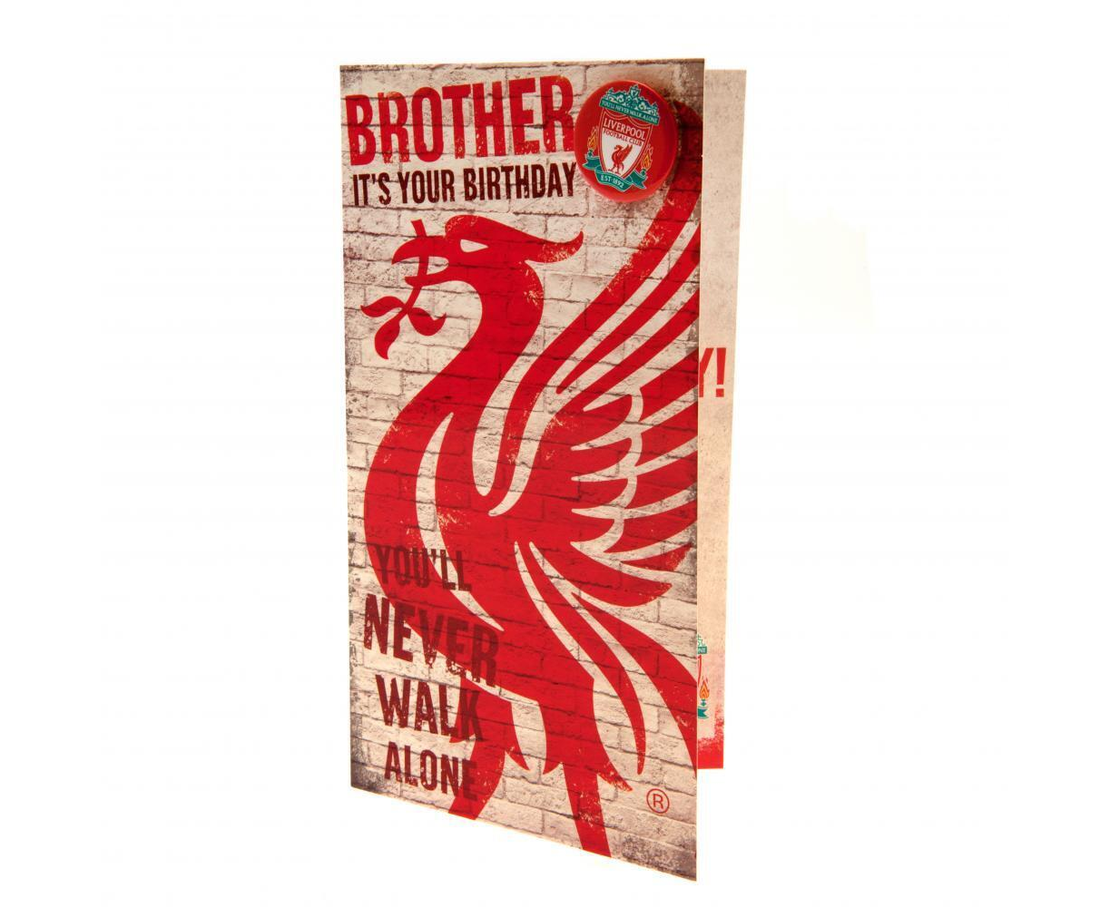 Liverpool Birthday Card Brother With Badge